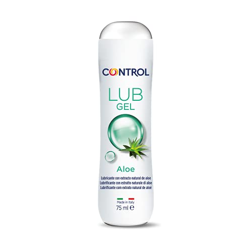 Control Lub Gel Aloe - Gel lubricante con extracto natural de Aloe y aroma a jazmín - 75 mililitros - Base acuosa - Compatible con preservativo - Hipoalergénico - Sin azúcar - No mancha - Transparente