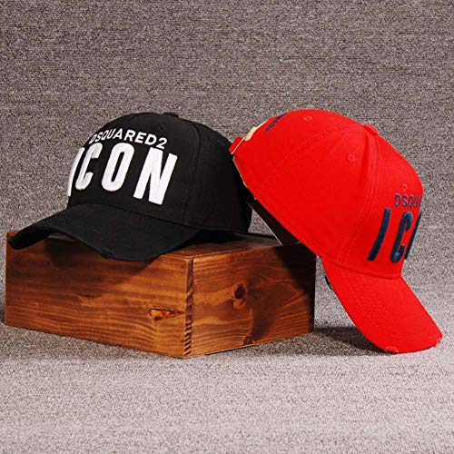 COOLGUY Gorra De Béisbol Icon Letras Bordado De Algodón Icon Hat De Camionero para Hombre Gorras Casquette,Negro