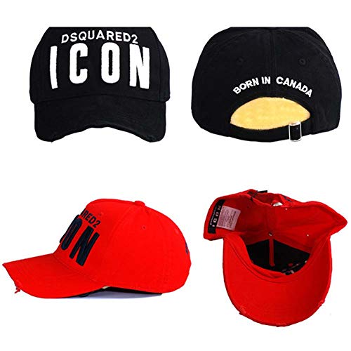 COOLGUY Gorra De Béisbol Icon Letras Bordado De Algodón Icon Hat De Camionero para Hombre Gorras Casquette,Negro