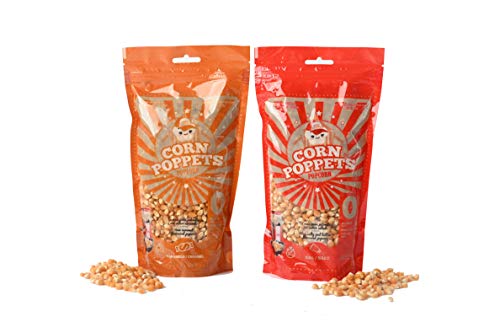 Corn Poppets | Granos de Maíz para Palomitas Dulces y Saladas | Palomitas Saludables, 100 % Natural, Sin Gluten, Sin Aceite de Palma | Pack 2 bolsas de 500 gramos