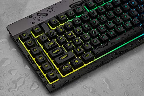 Corsair K55 RGB PRO Teclado Gaming de Membrana com Fio (Luz de Fundo RGB Dinâmica, Seis Teclas de Macro com Integração de Elgato Stream Deck, Resistente Poeira e Respingos) Layout Português, Preto