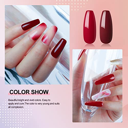 COSCELIA Kit de Esmalte de Uñas Semipermanente en Gel, 10 Colores Kit de Uñas con 24W Lámpara U-V/LED Capa Superior& Base Utensolios y Acceseorios, Diseño de Arte de Uñas, 8ml Cada Botella