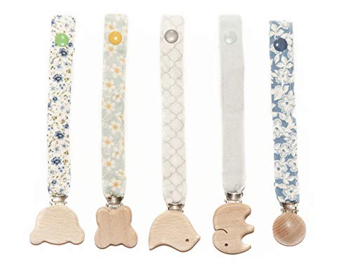 Cotone Chupeteros de Tela Figuras de Animales Para Bebe Pack de 5 100% Algodon