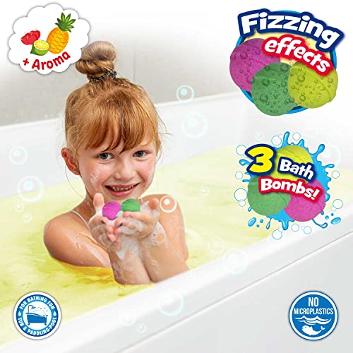 CRAZE Pack INKEE Fruity Pack 3 Bombas Baño para Niños, con 3 aromas de frutas diferentes, lima cereza y piña, juguetes baño, 25871