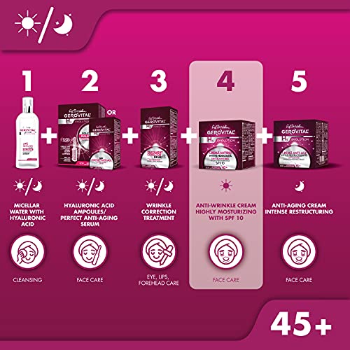 Crema Antiarrugas Intensamente Hidratante con Efecto Lifting y FP 10, Gerovital H3 Evolution