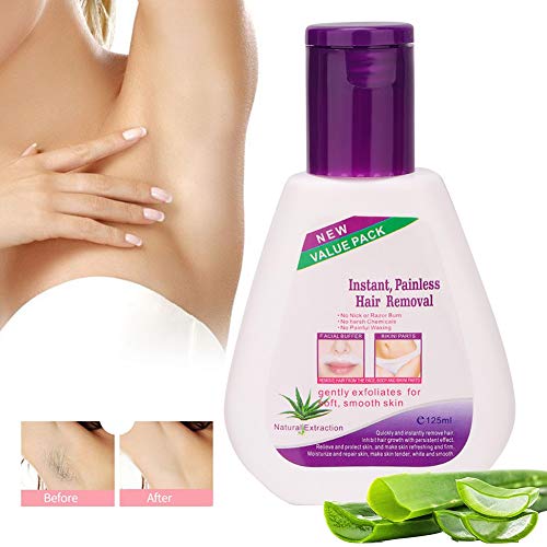 Crema depilatoria Crema depilatoria sin dolor de aloe profesional para rostro, barba y partes privadas 125g / 4,4 oz