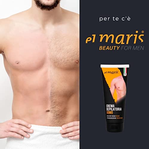 Crema depilatoria para hombre ultrarrápida y lenitiva, con Manteca de Karité y Bisabolol. Depilación de las partes íntimas, pecho, espalda, piernas, brazos. MAXI paquete 400ml