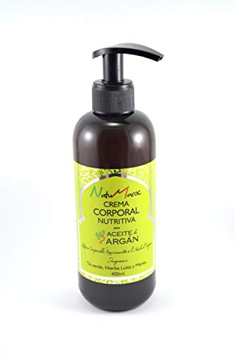 Crema Hidratante con Aceite de Argán 400ml NatuMaroc - SIN Sulfatos SIN Siliconas SIN Parabenos SIN Fosfatos SIN Colorantes SIN Aceites Minerales - Todo Tipo de Piel - Hidratación Máxima