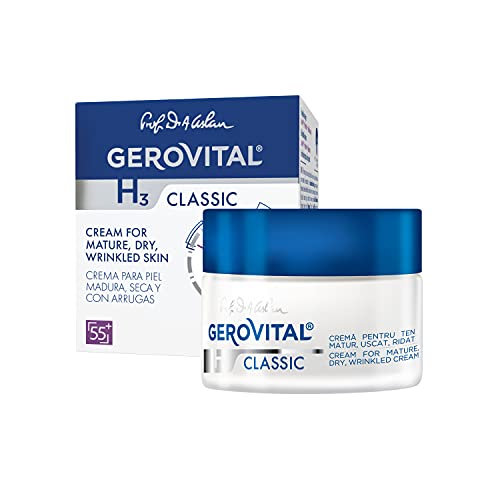 Crema Hidratante con Fuerte Poder Reparador, Ideal para Piel Madura, Seca y Arrugada, Gerovital H3 Classic