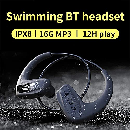 CYBORIS Auriculares Natacion Auriculares Inalambricos Bluetooth IPX8 Impermeables, Reproductor MP3 16GB & Reducción de Ruido, Auriculares Deportivos con Estéreo HiFi para Correr, Ciclismo, Gimnasio