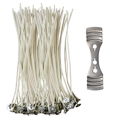 CZ Store Juego de Mechas para Velas |Pack de 100|15CM|✮GARANTÍA POR VIDA✮- Algodón Orgánico Natural, Pre Encerado con Cera de Soja - Duradero, Limpio, Sin Humo Negro - Guía Fabricación de Velas