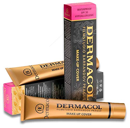 Dermacol Base Makeup Cover Total | Maquillaje Corrector Waterproof SPF 30 | Cubre Tatuajes, Cicatrices, Acné, Imperfecciones, Manchas en la Piel de la Cara y Cuerpo | Medium Olive Beige 226-30g