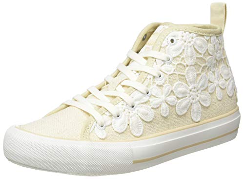 Desigual Shoes Beta Crochet, Zapatillas Altas Mujer, Beige Crudo 9020, 36 EU