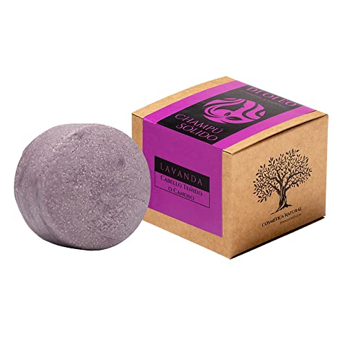 Di Oleo Champú Sólido de Lavanda para Cabello canoso o teñido, Natural y Vegano para el cuidado del pelo, Hombre y Mujer, Fabricado en España, 100 g