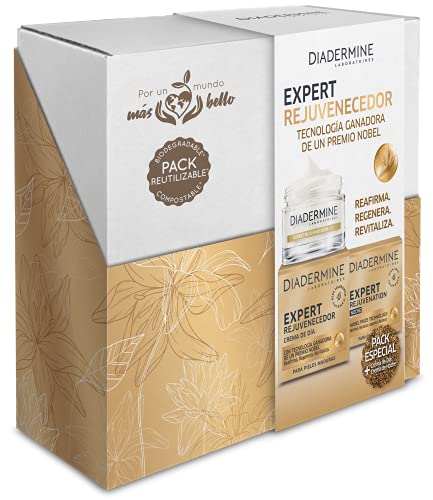 Diadermine - Cofre Compostable y Biodegradable Expert - Crema de día Expert 50ml + Crema de noche Expert 50ml - Para pieles maduras y exigentes