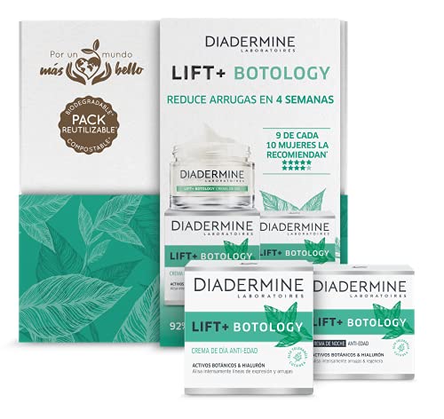 Diadermine - Cofre Compostable y Biodegradable Lift+ Botology - Crema de día Lift+ Botology 50ml + Crema de noche Lift+Botology 50ml - Reduce Arrugas en 4 Semanas