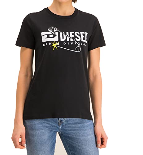 Diesel Camiseta de Mujer T-Sily-S9 (XS, Negro)