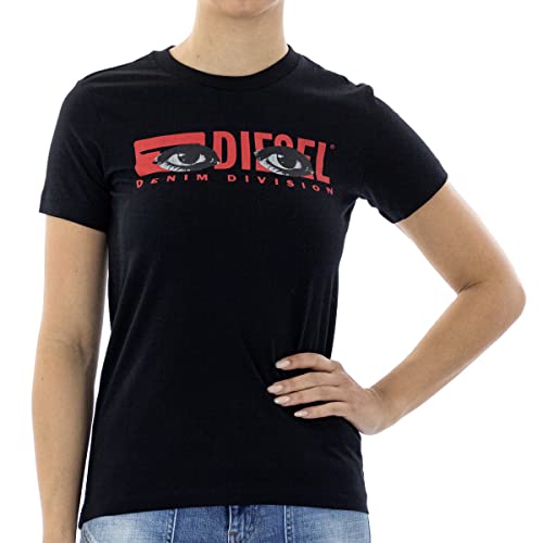 Diesel T-Sily-YD Camiseta Mujer Maglietta (XL, Negro)