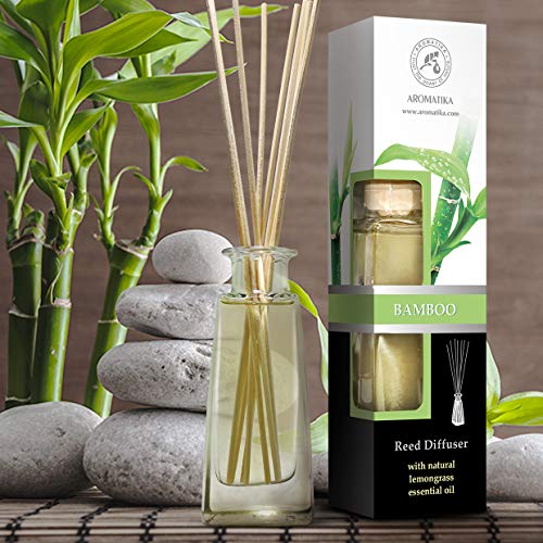 Difusor de Bambú con Aceite Esencial 100ml - 100% Puro & Natural - Set con 10 Varillas de Bambú - Humidificador - Ambientador de Bambú - Hogares - Oficinas - Boutiques - Restaurantes Aromaterapia