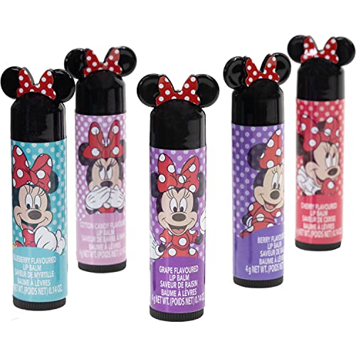 Disney Minnie Mouse - Townley Girl Juego de maquillaje cosmético brillante para niñas con bálsamo labial, pegatinas para esmalte de uñas, 35 piezas por encima de 3 años