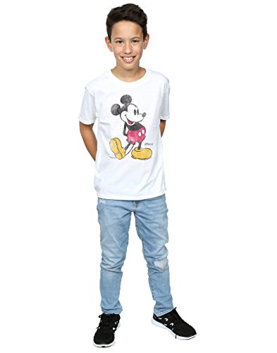 Disney niños Mickey Mouse Classic Kick Camiseta 12-13 years Blanco