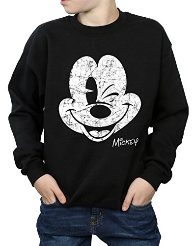 Disney Sudadera con capucha de Mickey Mouse para ni?os, 9-11 a?os, negro
