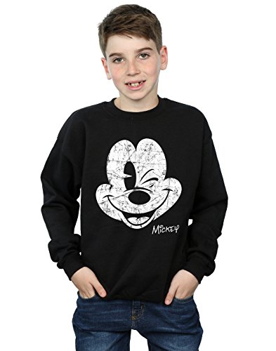 Disney Sudadera con capucha de Mickey Mouse para ni?os, 9-11 a?os, negro