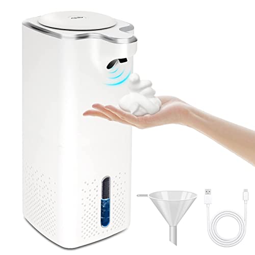 Dispensador Jabon Automático 1000ML, Loravou Dispensador de Jabon con Sensor de Movimiento por Infrarrojo, Dosificador Gel de Baño con USB Recargable para Cocina Baño Oficina Hotel