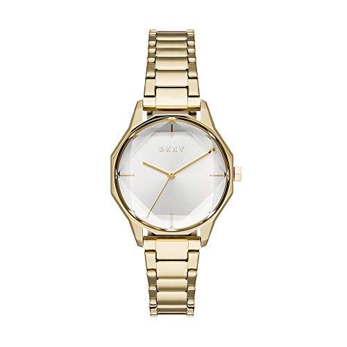 DKNY Cityspire - Reloj de cuarzo para mujer, acero inoxidable, tres manos, color dorado (modelo: NY2823)