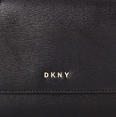 DKNY Women's Bryant-Md Flap Xbody Crossbody, Black Gold, One Size