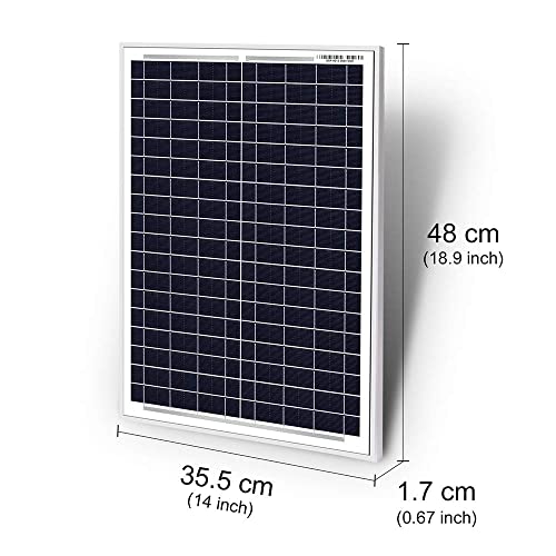 DOKIO 20W Kit de Paneles Solares Policristalinos CON REGULADOR solar para carga 12V Batería FáCIL DE LLEVAR Ideal para caravana, barco, cobertizo, automóvil, autocaravana, camping