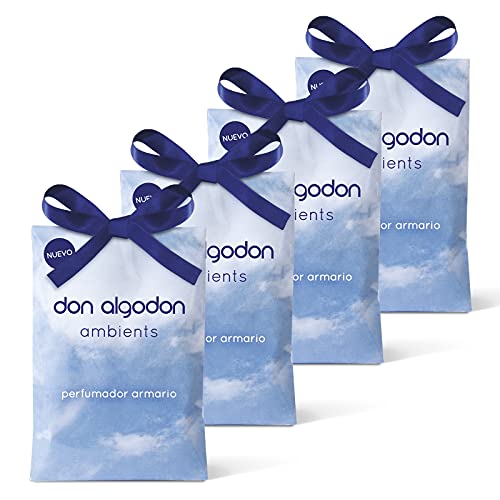 Don Algodon Ambients AMBIENTADOR Perfumador Armario Sobres Perfumados Don Algodon, Papel, Azul, Pack de 4 x 13 g