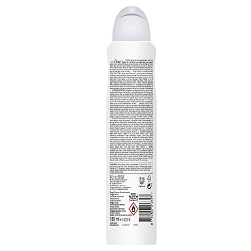 Dove Original Desodorante, 0% aluminio- Pack de 6 x 150 ml - Total: 900 ml