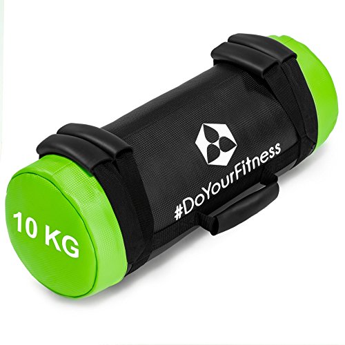 #DoYourFitness x World Fitness Power Bag Carolous 10 kg - Saco de Arena para Entrenamiento de Fuerza y Resistencia - Sandsack Cubierta de Nylon con Costuras Reforzadas - Verde