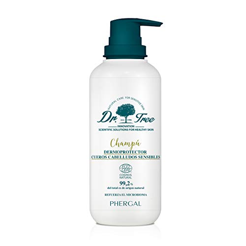 Dr. Tree | Champú Dermoprotector Cueros Cabelludos Sensibles | Limpieza, Brillo y Fuerza | Refuerza el Microbioma | 99% Ingredientes Naturales | 400ml