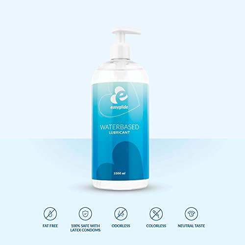 EasyGlide Lubricante a Base de Agua - Lubricantes Sexuales Estimulantes - No Pegajoso, Apto para Preservativos y Seguro para Usar con Juguetes Sexuales - 1000 ml