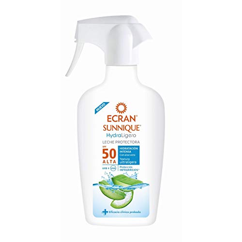 Ecran Sunnique - Spray de Leche Solar Protectora con Aloe Vera SPF 50, Hidratación Intensa - 300 ml (8411135484313)