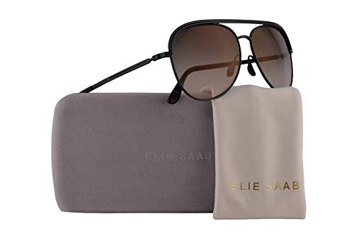 Elie Saab ES 012 / S Gafas de sol w / 60mm lente gris pendiente del oro 8075B ES012S ES012 / S ES 012S mujer Negro Grande