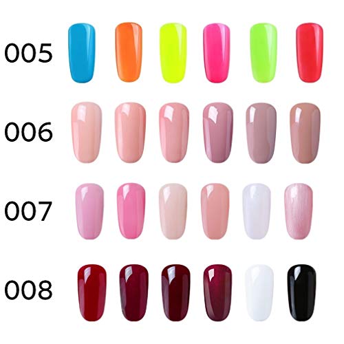 Elite99 Lámpara UV LED para Uñas 24w, 6 Colores Kit de Esmaltes Semipermanentes en Gel UV LED, Base y Top Coat, Semipermanentes, Removedor de Uñas y Accesorios 001