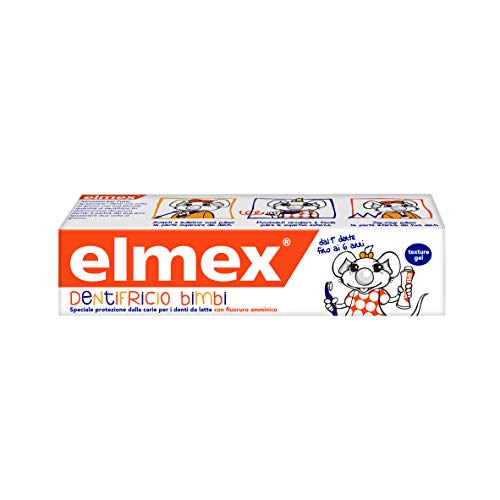 Elmex Pasta de dientes para bebés 0-6 años, con concentración reducida de fluoruro de amina para proteger los dientes de los niños, Anticaria, 0% Colorantes, 50 ml