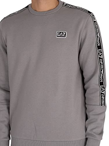 Emporio Armani EA7 de los Hombres Sudadera con Logo en el Pecho, Negro, M