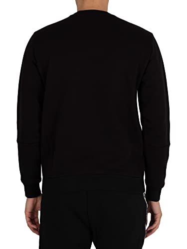 Emporio Armani EA7 de los Hombres Sudadera con Logo en el Pecho, Negro, M