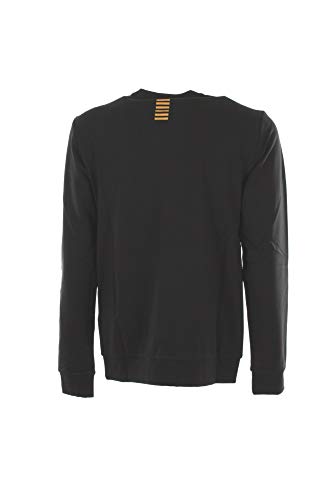 Emporio Armani EA7 de los Hombres Sudadera con Logo en el Pecho, Negro, XXS