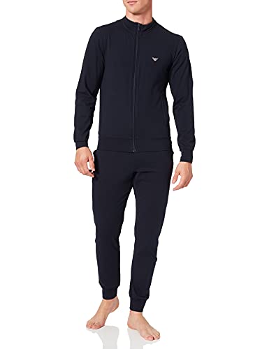 Emporio Armani Men's Full Zip Sweater and Pants Loungewear Set, Marine, Small