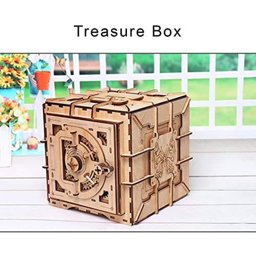 Encryptex Caja Misteriosa Puzzle 3D - Juego de Construcción Rompecabezas Madera Creativo para Adultos - Caja Secreta Fuerte Seguridad Tesoro Escape Room(Treasure Box)