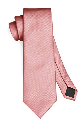 Enlision Corbata Rosa Color Solido y bolsillo cuadrado corbata conjunto para hombres