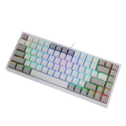 EPOMAKER EP84 84 Teclado Mecanico Gaming para Tuegos con Cable y Teclas PBT Subtituladas, Teclado Hotswap con Retroiluminación RGB, para Mac/Win/Gamers