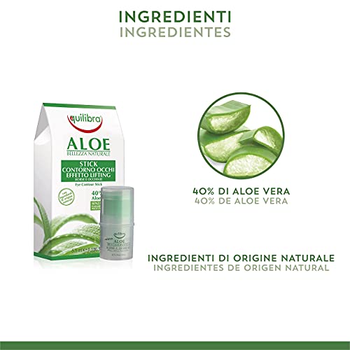 Equilibra Cuidado Facial, Contorno de Ojos Ligero y Transparente a Base de Aloe Vera, Efecto Lifting y Antienvejecimiento, Contrarresta las Ojeras y las Bolsas, Efecto Refrescante, 5,5 ml