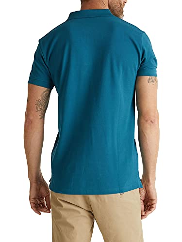 Esprit Classic Piqué Camiseta, Azul (Petrol Blue 450), XL para Hombre