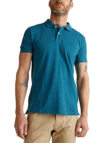 Esprit Classic Piqué Camiseta, Azul (Petrol Blue 450), XL para Hombre